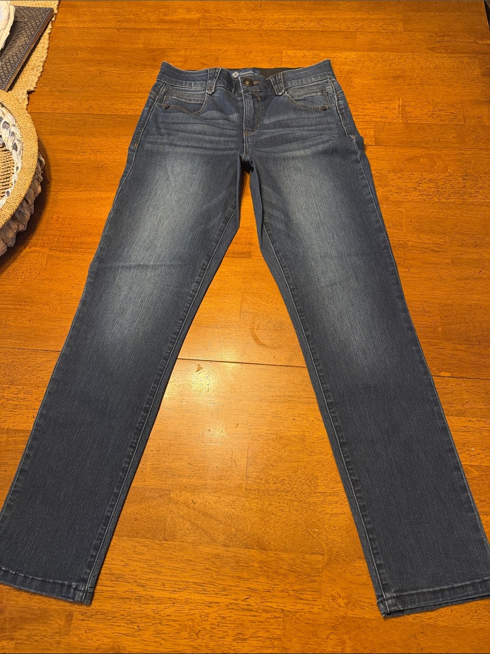 Democracy Mid-Rise Straight Leg Jeans in Faded Dark Blue